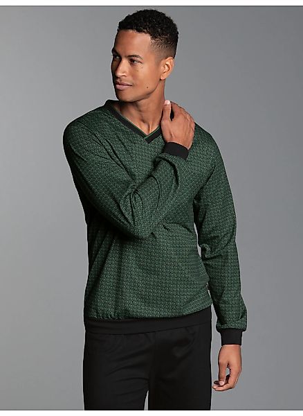 Trigema Schlafanzug "TRIGEMA Pyjama-Oberteil mit Allover-Retro-Print", 1 St günstig online kaufen