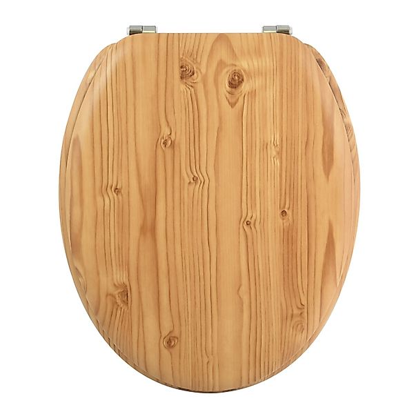 MSV WC-Sitz Kiefer-Design MDF 37 cm x 45 cm x 5,6 cm Braun günstig online kaufen