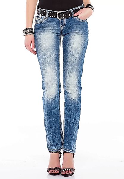 Cipo & Baxx Slim-fit-Jeans, mit weißen Nähten in Straight Fit günstig online kaufen