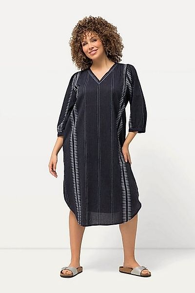 Ulla Popken Midikleid Kaftan Mustersteifen Oversiezd günstig online kaufen