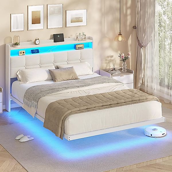 MSMASK Polsterbett Bettrahmen mit LED-Beleuchtung und günstig online kaufen