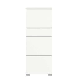 Moderner Schuhklappenschrank in Weiß 152 cm hoch - 60 cm breit günstig online kaufen