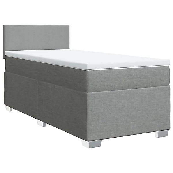 vidaXL Boxspringbett mit Matratze Hellgrau 90x200 cm Stoff 3288064 günstig online kaufen