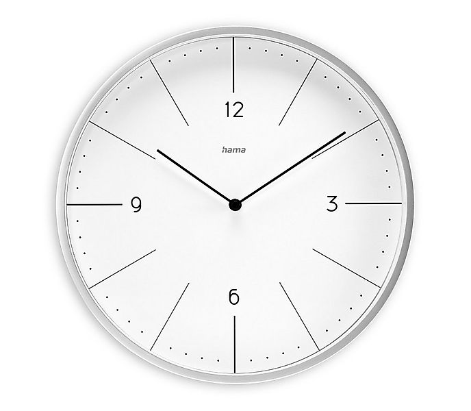 Hama Wanduhr Uhr "Sardinien", ohne Ticken, Ø 30 cm, Grau (geräuscharm) günstig online kaufen