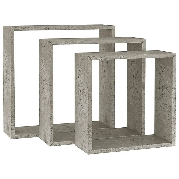 vidaXL Regal Würfelregale 3 Stk. Betongrau, günstig online kaufen