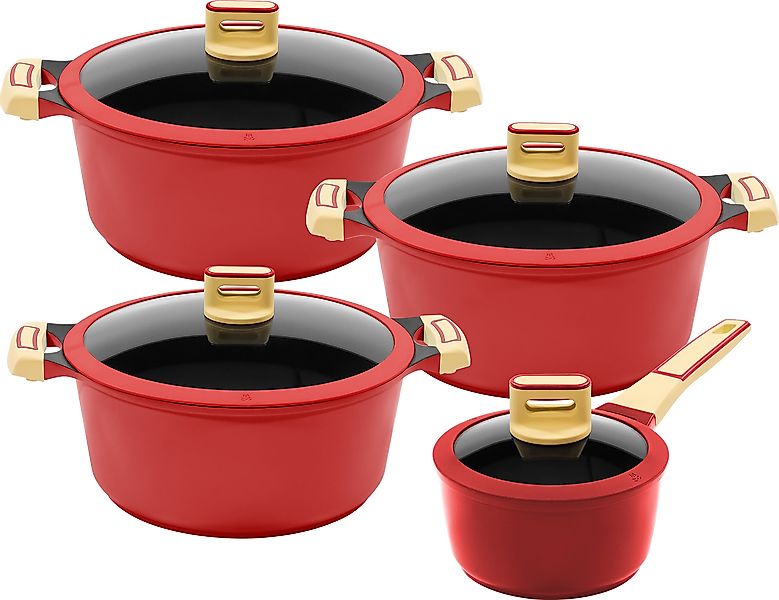 KING Kochtopf »GOURMET« Aluminiumguss Set, 8 Stk. tlg. Induktion, matte Obe günstig online kaufen