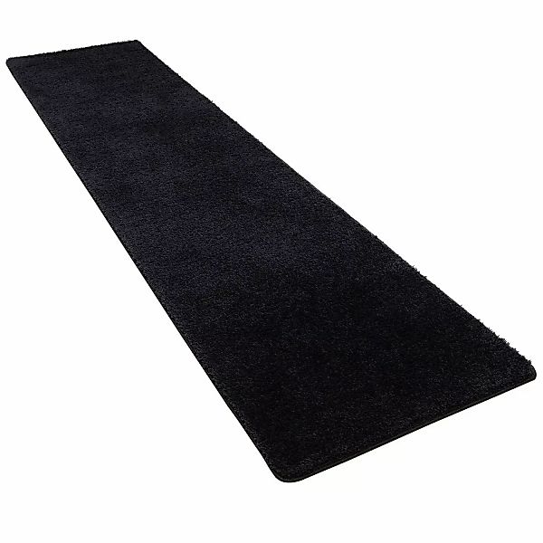 Snapstyle Hochflor Shaggy Läufer Teppich Palace Schwarz 100x400cm günstig online kaufen