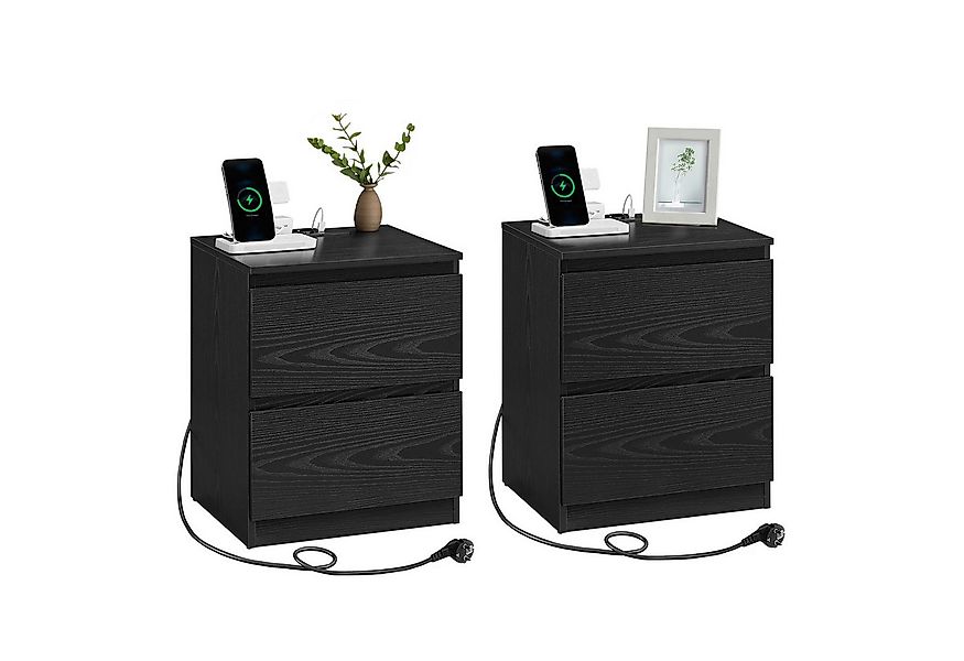 VASAGLE Nachttisch (2-St), Nachttisch mit Steckdosenleiste, Beistelltisch, günstig online kaufen