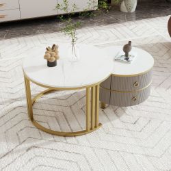 OKWISH Couchtisch 2-in-1 runder Couchtisch (Beistelltisch günstig online kaufen