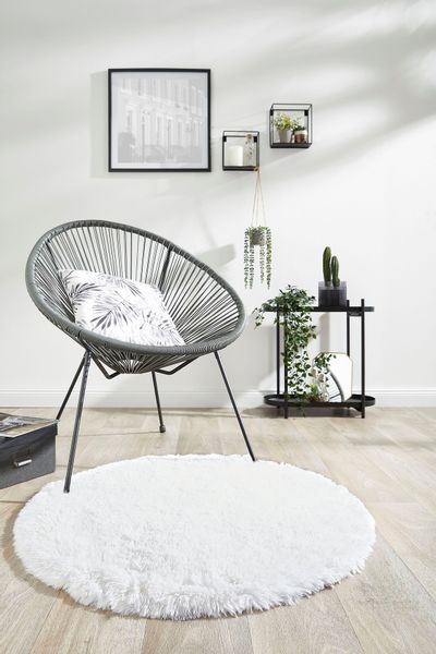 my home Fellteppich "Alpa" rund 35 mm Höhe Kunstfell, Uni Farben, sehr weic günstig online kaufen