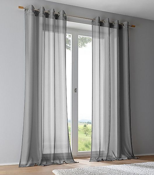 Kutti Vorhang Vinola (1 St), Ösen, halbtransparent, Wirkware, Ösengardine m günstig online kaufen