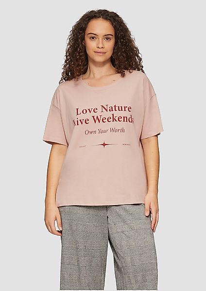 QS Kurzarmshirt Print-Shirt mit überschnittenen Schultern günstig online kaufen