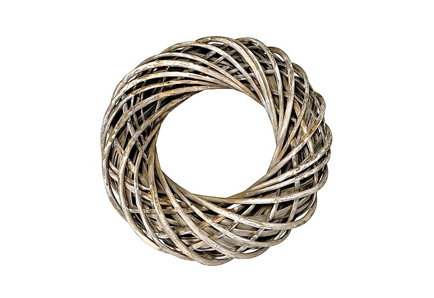 Spetebo Dekokranz Deko Rattankranz shabby weiß - 38 cm, Weidenkranz zum Dek günstig online kaufen