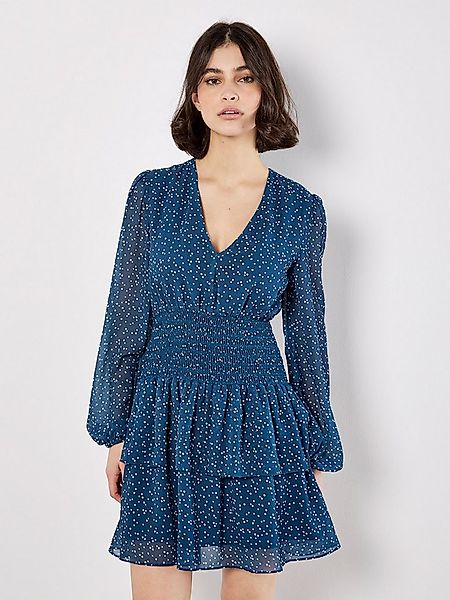 Apricot Druckkleid Stufenkleid mit Punkten günstig online kaufen