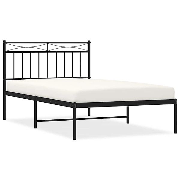 vidaXL Bettgestell mit Kopfteil Metall Schwarz 100x200 cm 373686 günstig online kaufen