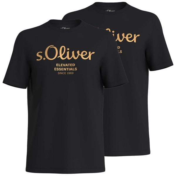 s.Oliver T-Shirt mit Metallic-Logo-Aufdruck im 2er günstig online kaufen