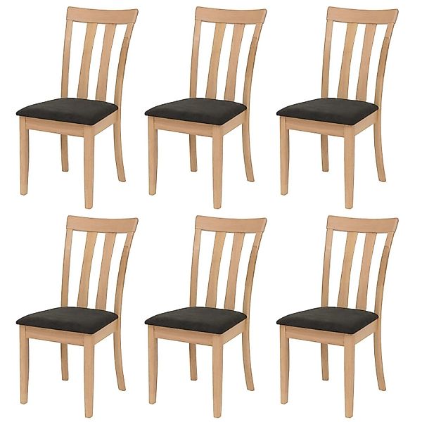 MCW Esszimmerstuhl G46 6er-Set Naturfarbenes Gestell Schwarz günstig online kaufen