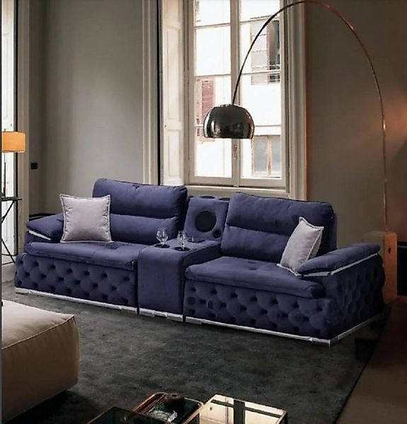 JVmoebel Chesterfield-Sofa Sofa Couches Polsterung 4 Sitzer Lila Design xxl günstig online kaufen