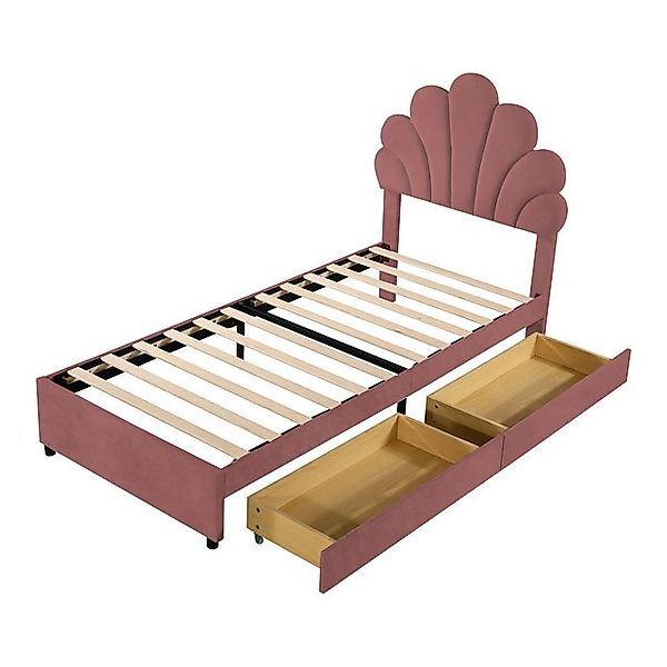 BlingBin Polsterbett Einzelbett Gästebett Bettrahmen mit blütenförmigem Kop günstig online kaufen