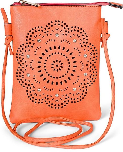 styleBREAKER Mini Bag Mini Umhängetasche Blumen Cutout und Strass (1-tlg) günstig online kaufen
