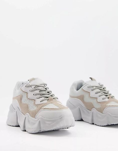 Truffle Collection – Klobige Sneaker mit extrem dicker Sohle in Grau günstig online kaufen