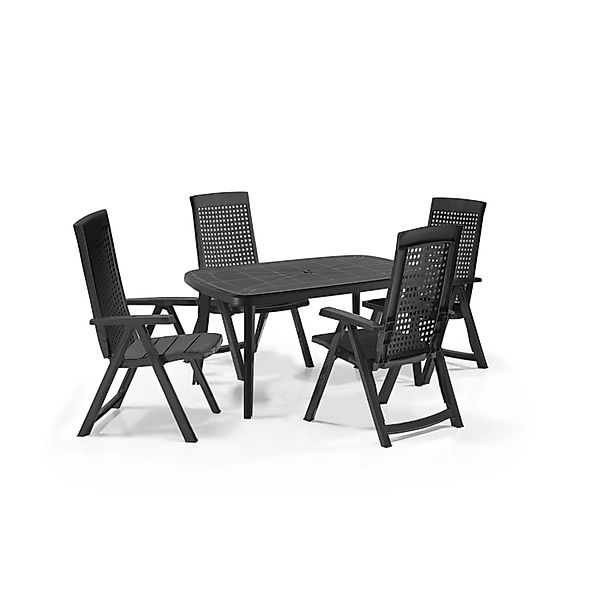 Shaf Milano 5-tlg. Outdoor-Essgruppe, Anthrazit günstig online kaufen