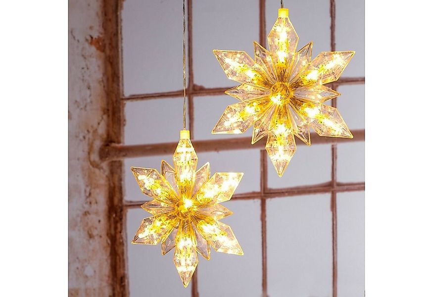 Meinposten LED-Lichterkette Weihnachten Stern LED 2er Set Beleuchtung Timer günstig online kaufen