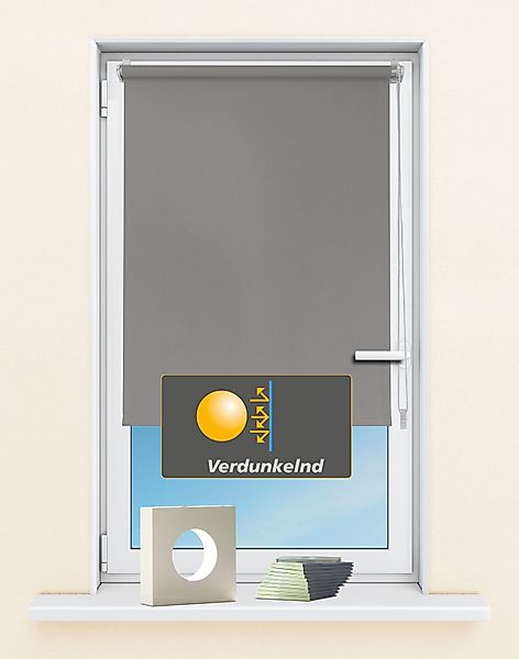 Seitenzugrollo Seitenzugrollo 'Luna', verdunkelnd, Klemmfix, ohne günstig online kaufen