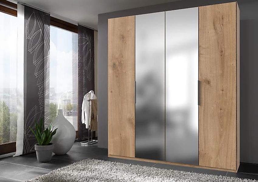 Drehtürenschrank 4trg mit 2 Spiegel LEVEL36 A von WIMEX Braun günstig online kaufen