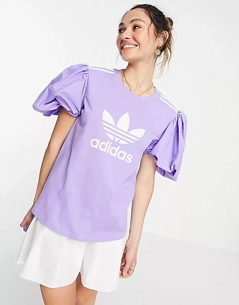 adidas Originals – x Dry Clean Only – T-Shirt in Helllila mit Puffärmeln un günstig online kaufen