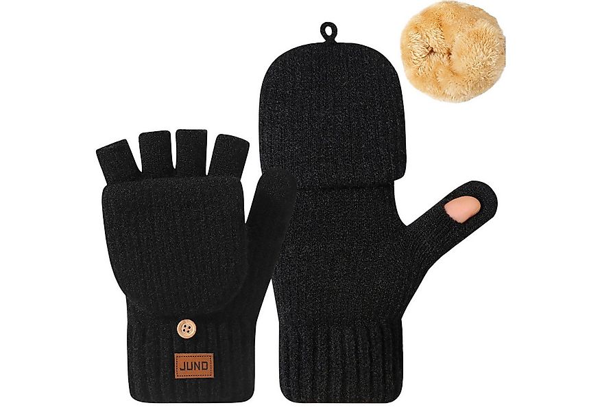 Refttenw Strickhandschuhe Fingerlose Handschuhe mit Klappe, Dickes, Flausch günstig online kaufen