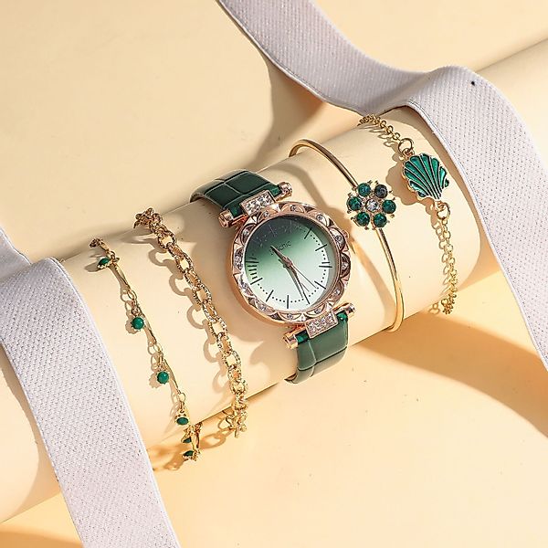 ibettertec Schmuckset 5pcs Armbanduhr Volle Kristall günstig online kaufen
