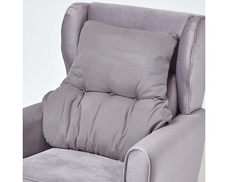 Homescapes Sitzkissen Rückenkissen grau – Rückenstützkissen 68 x 58 cm mit günstig online kaufen