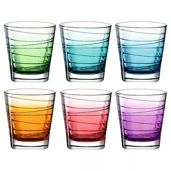LEONARDO Whiskyglas »VARIO STRUTTURA«, (Set, 6 tlg.), 250 ml, Farbverlauf, günstig online kaufen