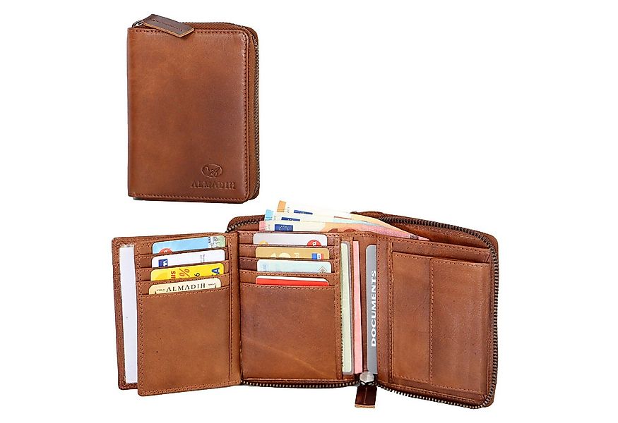 ALMADIH Brieftasche Leder P2H-RV Portemonnaie RFID-Schutz Hochformat günstig online kaufen