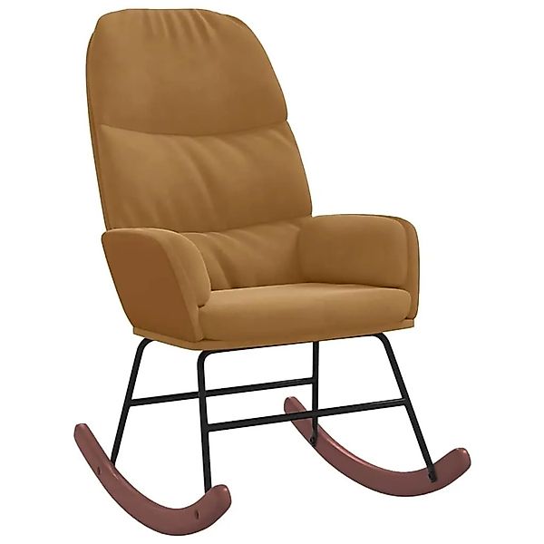 vidaXL Schaukelstuhl Braun Samt 4102629 günstig online kaufen