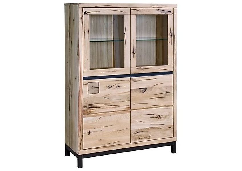 Massivmoebel24 Standvitrine (Vitrine Wildeiche 103x40x148 bianco geölt VILL günstig online kaufen