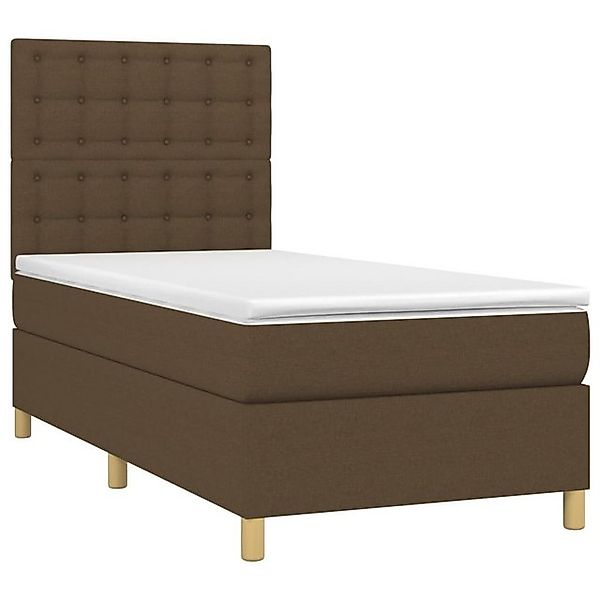 vidaXL Boxspringbett Boxspringbett mit Matratze LED Dunkelbraun 90x200 cm S günstig online kaufen