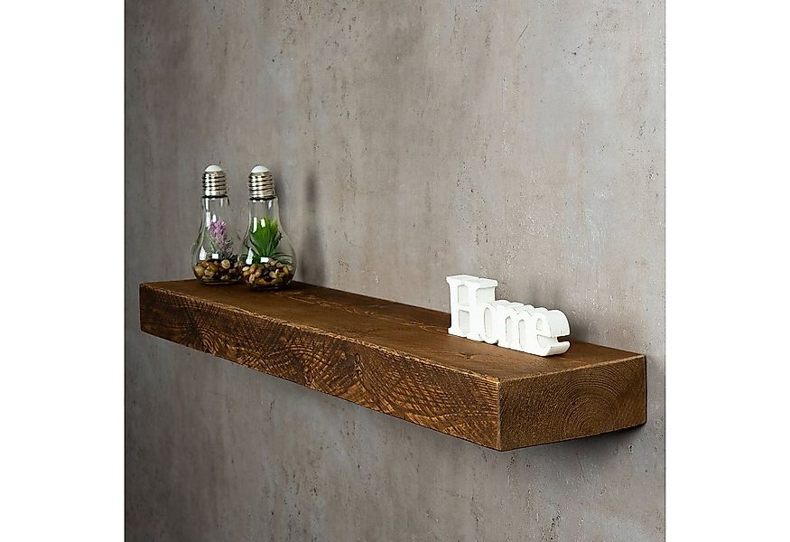 Levandeo® Wandregal, levandeo Wandregal Holz Massiv 100x20cm Nussbaum Farbi günstig online kaufen