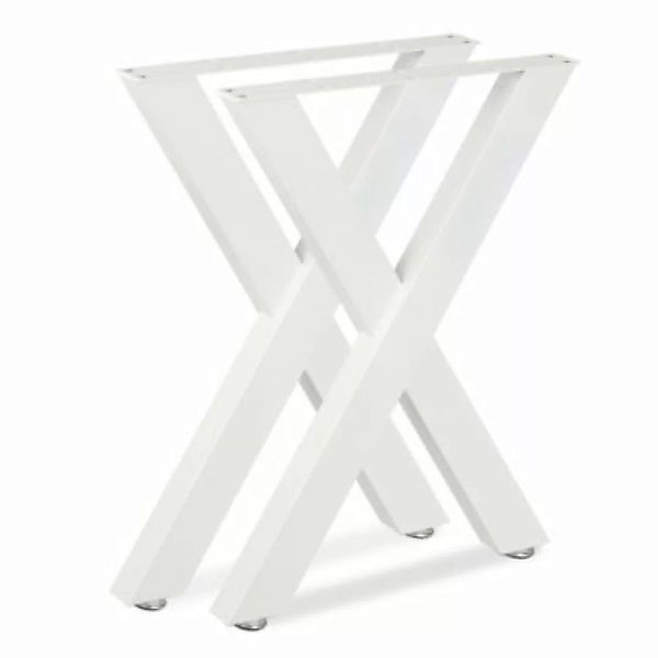 relaxdays Tischbeine 2er Set X-Form weiß günstig online kaufen