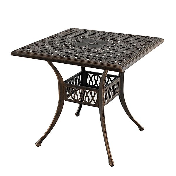 COSTWAY Gartentisch, Balkontisch mit Schirmloch, quadratisch, günstig online kaufen
