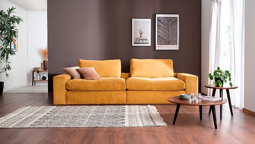 alina Big-Sofa "Sandy", 266 cm breit und 123 cm tief, in modernem Cordstoff günstig online kaufen