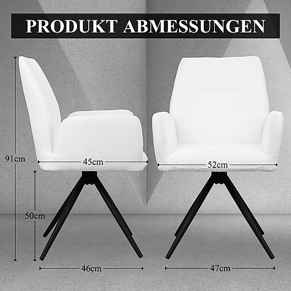 HOMELUX Polsterstuhl 360° Drehbar Esszimmerstühle 4er günstig online kaufen