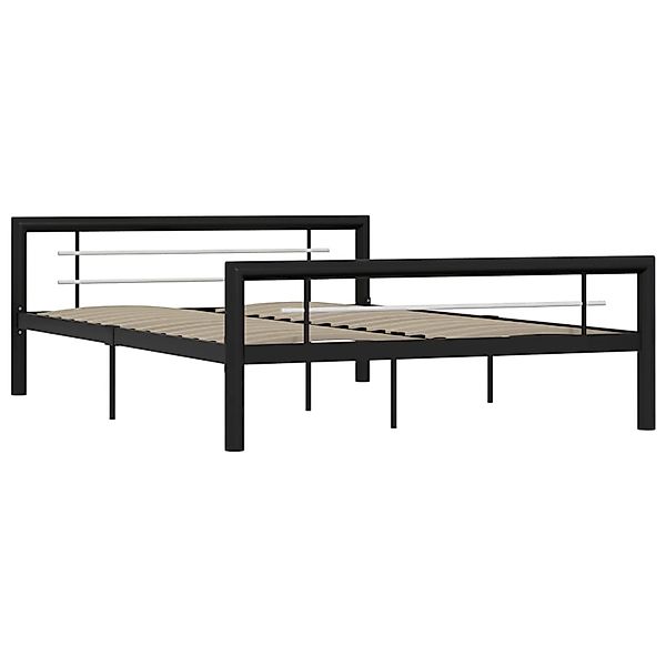 Bettgestell Schwarz Und Weiß Metall 160ã200 Cm günstig online kaufen
