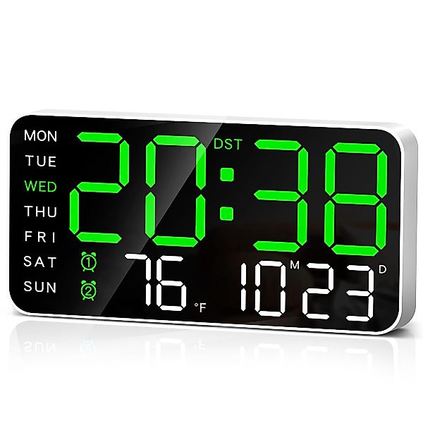 DOPWii Uhr 9,5'' Große Digitale Wanduhr, günstig online kaufen