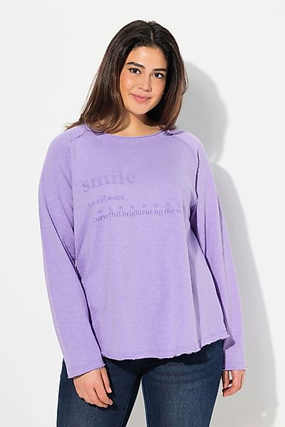 Ulla Popken Sweatshirt Shirt Flock-Schriftmotiv A-Linie günstig online kaufen