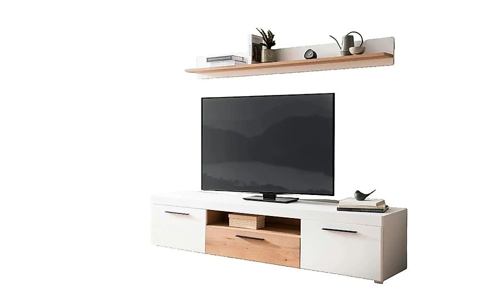 Wohnwand  Sines ¦ weiß ¦ Maße (cm): B: 205 H: 180 T: 45.0 Kommoden & Sidebo günstig online kaufen