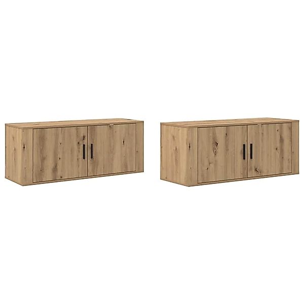 vidaXL Wand-TV-Schrank Set 2-Tlg Artisan-Eiche 100 x 34,5 x 40 cm 3415588 günstig online kaufen