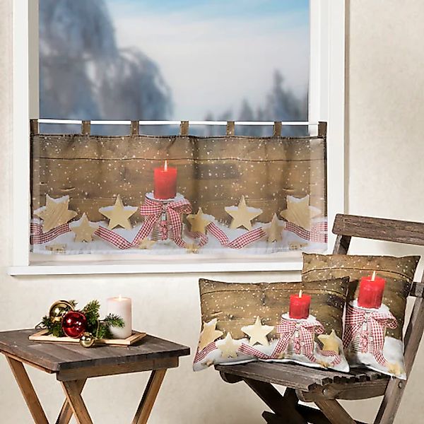 Weckbrodt Dekokissen »Holzsterne« Velour, Weihnachten, Kissenhülle ohne Fül günstig online kaufen