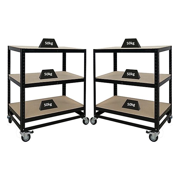 PROREGAL Mega Deal 2x Kommissionierwagen BÜFFEL Fahrbares Kommissionierrega günstig online kaufen